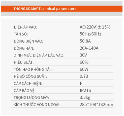 ARC-265T-desc ARC-265T Máy hàn que mini điện áp đơn - 1.580.000 đ