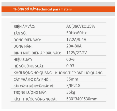 cut-80-desc CUT-80 MÁY CẮT PLASMA BẰNG KHÔNG KHÍ VÀ TÍCH HỢP MÁY BƠM KHÔNG KHÍ - 18.800.000 đ